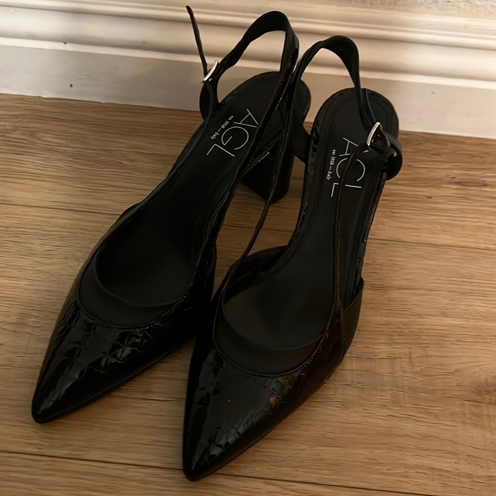 AGL snake print heel